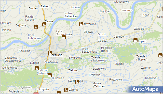 mapa Wola Szczucińska, Wola Szczucińska na mapie Targeo