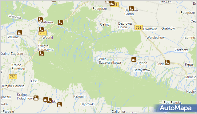 mapa Wola Szczygiełkowa, Wola Szczygiełkowa na mapie Targeo