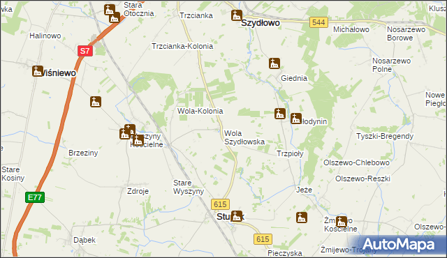 mapa Wola Szydłowska, Wola Szydłowska na mapie Targeo