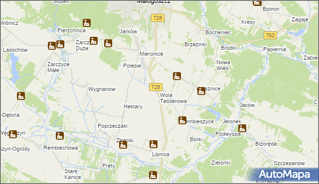 mapa Wola Tesserowa, Wola Tesserowa na mapie Targeo
