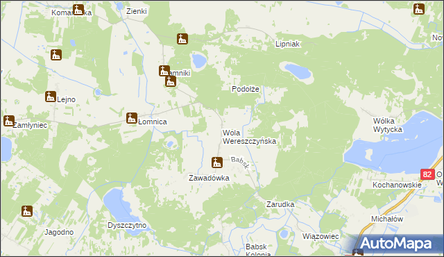 mapa Wola Wereszczyńska, Wola Wereszczyńska na mapie Targeo