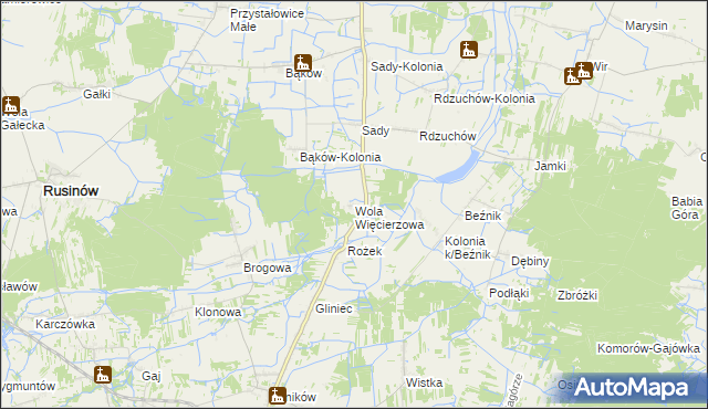 mapa Wola Więcierzowa, Wola Więcierzowa na mapie Targeo