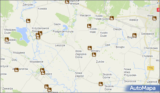 mapa Wola Zagojska Górna, Wola Zagojska Górna na mapie Targeo