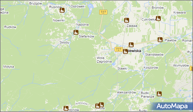 mapa Wola Zagrodnia, Wola Zagrodnia na mapie Targeo