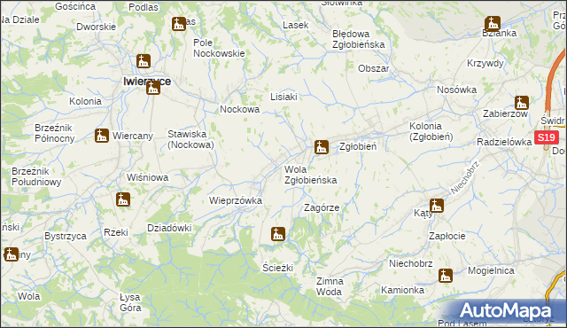 mapa Wola Zgłobieńska, Wola Zgłobieńska na mapie Targeo