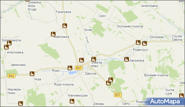 mapa Wola Żółkiewska, Wola Żółkiewska na mapie Targeo