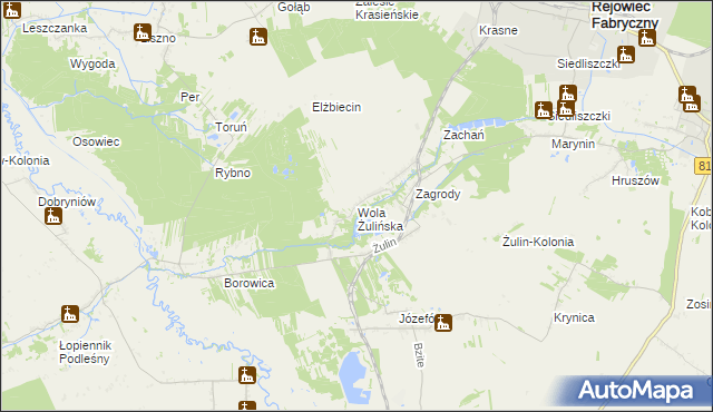 mapa Wola Żulińska, Wola Żulińska na mapie Targeo