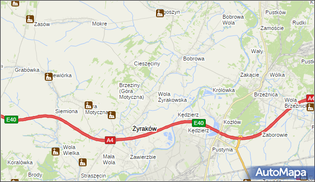 mapa Wola Żyrakowska, Wola Żyrakowska na mapie Targeo