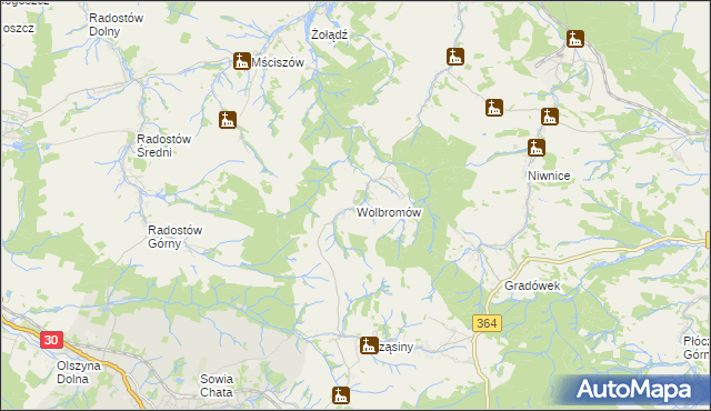 mapa Wolbromów, Wolbromów na mapie Targeo