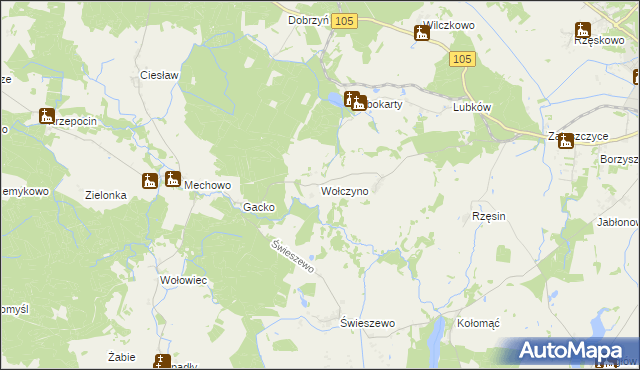 mapa Wołczyno, Wołczyno na mapie Targeo