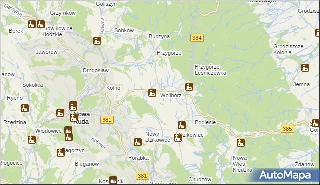 mapa Wolibórz, Wolibórz na mapie Targeo