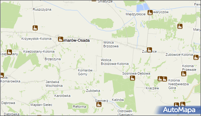 mapa Wolica Brzozowa-Kolonia, Wolica Brzozowa-Kolonia na mapie Targeo