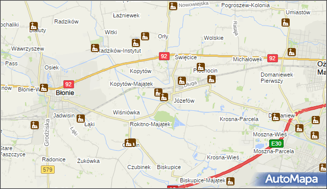 mapa Wolica gmina Ożarów Mazowiecki, Wolica gmina Ożarów Mazowiecki na mapie Targeo