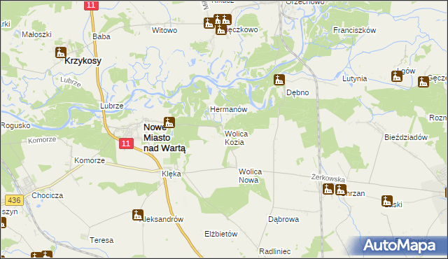 mapa Wolica Kozia, Wolica Kozia na mapie Targeo