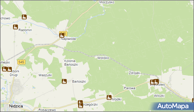 mapa Wolisko, Wolisko na mapie Targeo