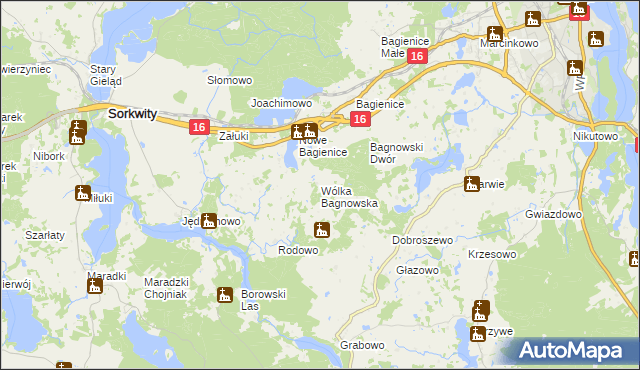 mapa Wólka Bagnowska, Wólka Bagnowska na mapie Targeo