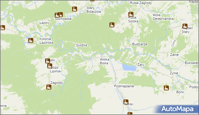 mapa Wólka Biska, Wólka Biska na mapie Targeo