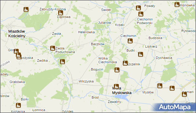 mapa Wólka Ciechomska, Wólka Ciechomska na mapie Targeo