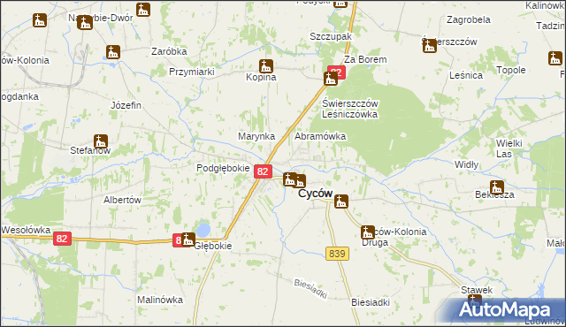 mapa Wólka Cycowska, Wólka Cycowska na mapie Targeo