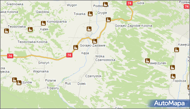 mapa Wólka Czarnostocka, Wólka Czarnostocka na mapie Targeo