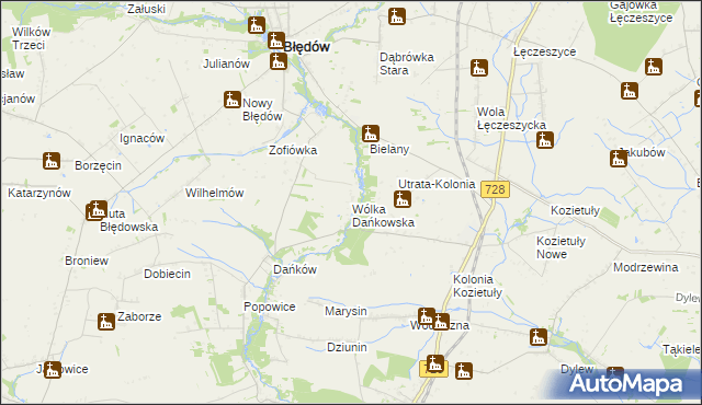 mapa Wólka Dańkowska, Wólka Dańkowska na mapie Targeo