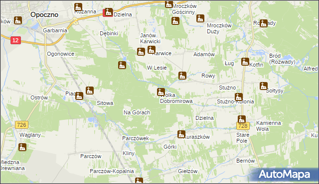 mapa Wólka Dobromirowa, Wólka Dobromirowa na mapie Targeo