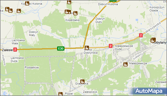 mapa Wólka Dobryńska, Wólka Dobryńska na mapie Targeo