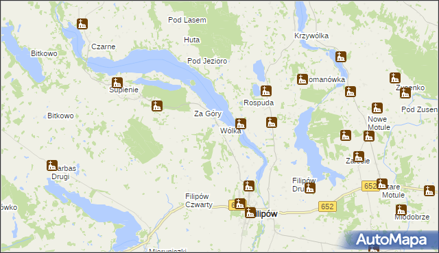 mapa Wólka gmina Filipów, Wólka gmina Filipów na mapie Targeo