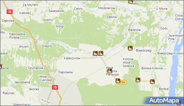 mapa Wólka gmina Lipsko, Wólka gmina Lipsko na mapie Targeo