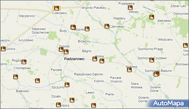 mapa Wólka gmina Radzanowo, Wólka gmina Radzanowo na mapie Targeo