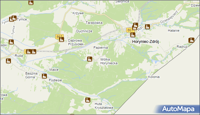 mapa Wólka Horyniecka, Wólka Horyniecka na mapie Targeo