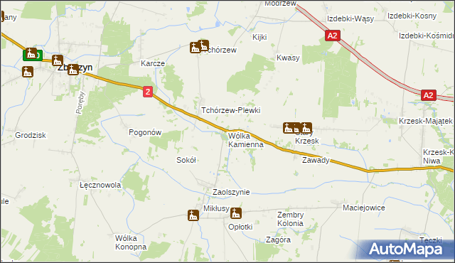 mapa Wólka Kamienna, Wólka Kamienna na mapie Targeo