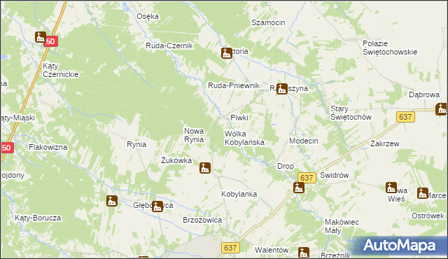 mapa Wólka Kobylańska, Wólka Kobylańska na mapie Targeo