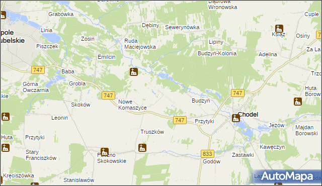 mapa Wólka Komaszycka, Wólka Komaszycka na mapie Targeo