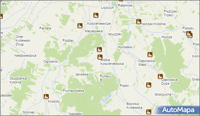 mapa Wólka Kościeniewicka, Wólka Kościeniewicka na mapie Targeo