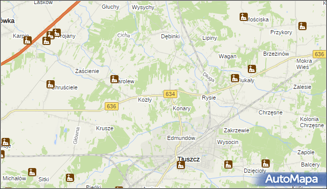 mapa Wólka Kozłowska, Wólka Kozłowska na mapie Targeo