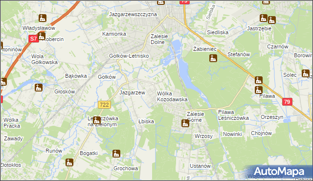 mapa Wólka Kozodawska, Wólka Kozodawska na mapie Targeo