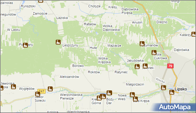 mapa Wólka Krępska, Wólka Krępska na mapie Targeo