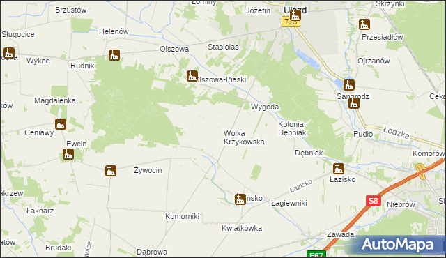 mapa Wólka Krzykowska, Wólka Krzykowska na mapie Targeo