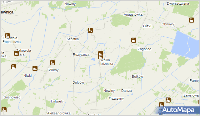 mapa Wólka Łózecka, Wólka Łózecka na mapie Targeo