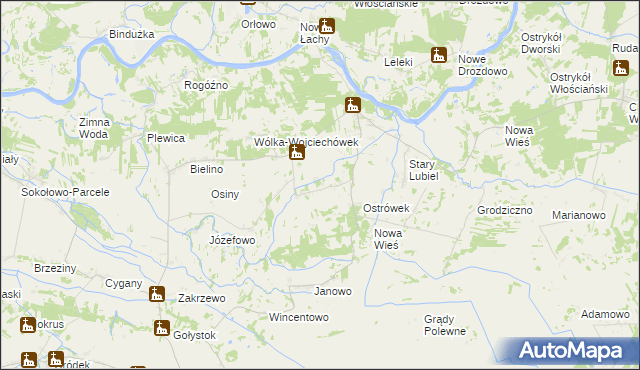 mapa Wólka Lubielska, Wólka Lubielska na mapie Targeo