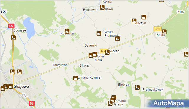 mapa Wólka Mała gmina Rajgród, Wólka Mała gmina Rajgród na mapie Targeo