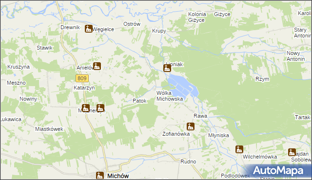 mapa Wólka Michowska, Wólka Michowska na mapie Targeo