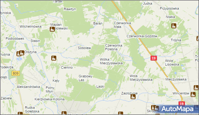 mapa Wólka Mieczysławska, Wólka Mieczysławska na mapie Targeo