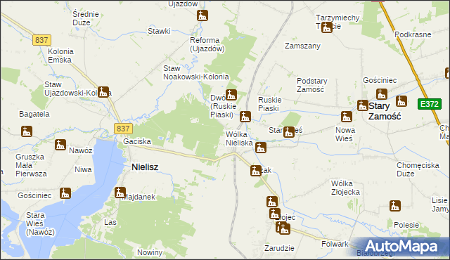 mapa Wólka Nieliska, Wólka Nieliska na mapie Targeo