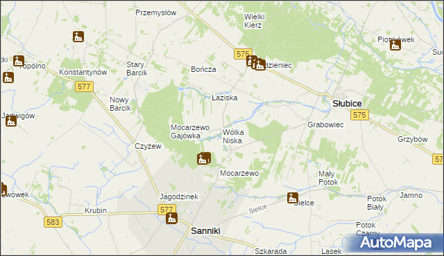 mapa Wólka Niska, Wólka Niska na mapie Targeo