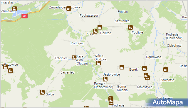 mapa Wólka Ołudzka, Wólka Ołudzka na mapie Targeo