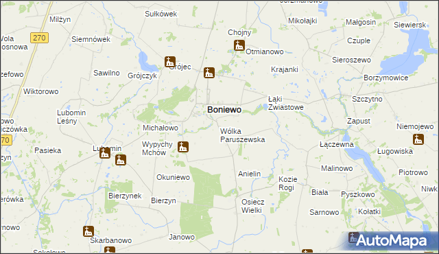 mapa Wólka Paruszewska, Wólka Paruszewska na mapie Targeo