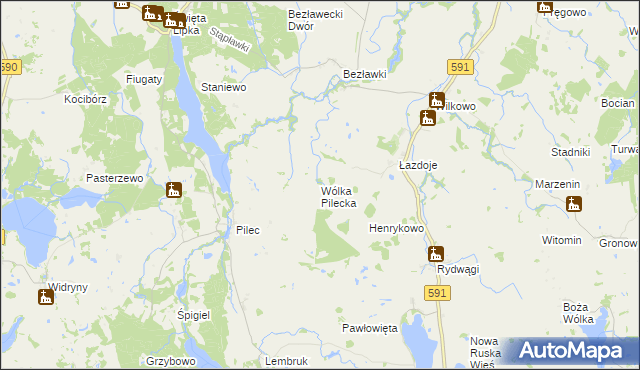 mapa Wólka Pilecka, Wólka Pilecka na mapie Targeo