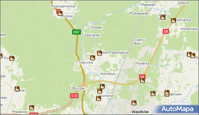 mapa Wólka Poduchowna, Wólka Poduchowna na mapie Targeo